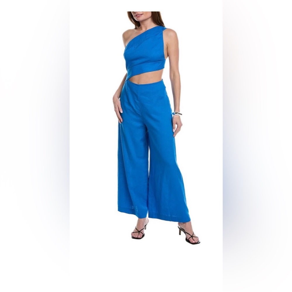 FARM Rio Asymmetric Linen-Blend Jumpsuit